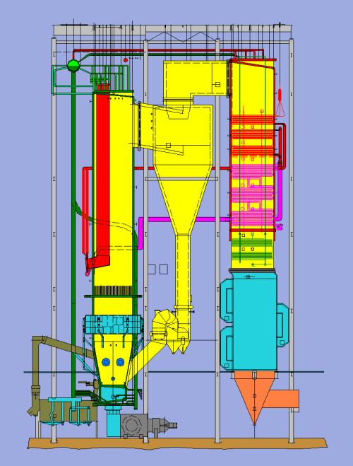 循环流化床锅炉结构图