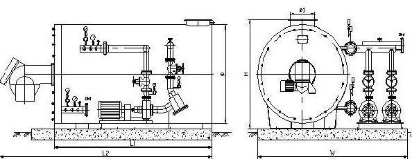 卧式燃气锅炉原理图
