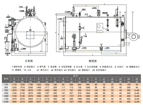 低碳燃气锅炉原理图及技术参数